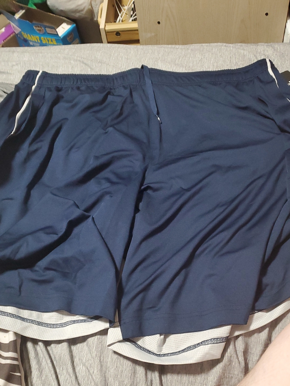 Under Armour Men's Navy Athletic Shorts with White Trim